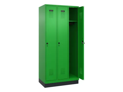 locker,HxBxD 1950x900x500mm,3vak,vak B 300mm,draaigrendel,sokkel