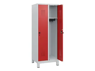 schoollocker,HxBxD 1630x600x500mm,2vak,vak B 300mm,draaigrendel,voeten - 1