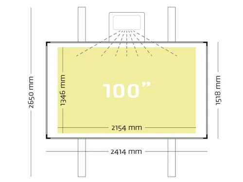 Projectiebord 150x240cm 100 inch kolom mat wit finger touch