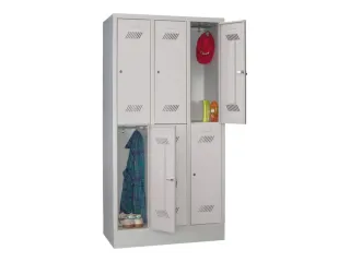 dubbeldekse locker,HxBxD 1850x900x500mm,3x2vak.,RAL7035,front RAL7035 - 2