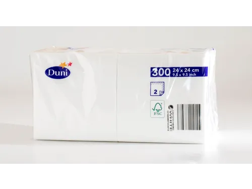 Duni Servet 25x25cm 2-laags Wit 8x300 stuks