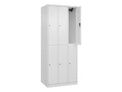 dubbeldekse locker,HxBxD 1850x750x500mm,3x2vak.,vak B 250mm,cil.-slot