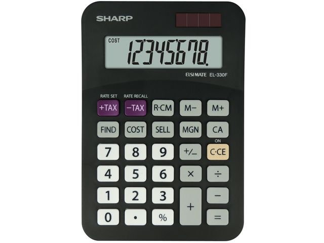 Calculator Sharp-EL330FBBK zwart desktop | RekenmachinesWinkel.nl