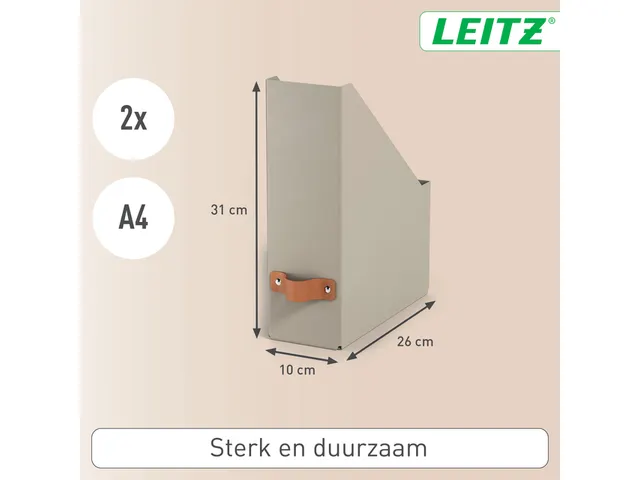 Tijdschriftencassette Leitz Puro set van 2 beige