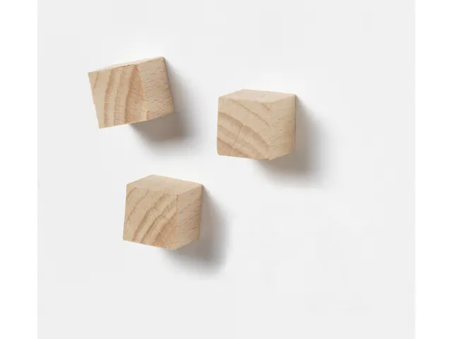 Magneet Naga Kubus Hout 15 mm 3 Stuks