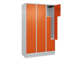 Z-garderobekast,HxBxD 1950x1200x500mm,vak B 200/400mm,cil.-slot,sokkel - 2