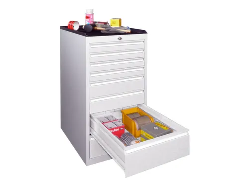 ladekast 1000x500x600mm 8laden cilinderslot RAL7035 front RAL7035