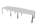 vergadertafel,HxBxD 740x3600x1400mm,vatvormig,MP-lichtgrijs