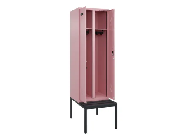 locker met bank,voor scheiding van kleding,HxBxD 2120x600x815mm,2vak