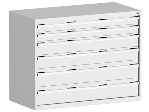 ladekast HxBxD 1000x1300x650mm 6laden romp RAL7035 front RAL7035