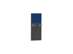 baliepaneel v. bureau aanbouw rechts MS-donkergrijs BN6016-blauw 600mm
