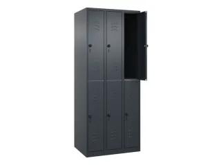 dubbeldekse locker,HxBxD 1850x750x500mm,3x2vak.,vak B 250mm - 2