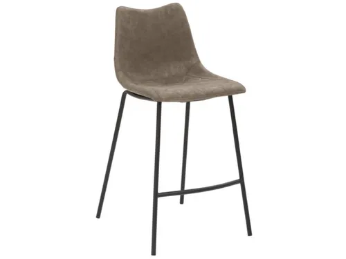 Barkruk mySOLO 4-poten Zwart met Zitting kunstleder Vintage modder