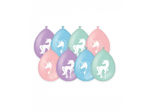 Balonnen Pastel Eenhoorn 30cm Party balloons Unicorn 8 stuks