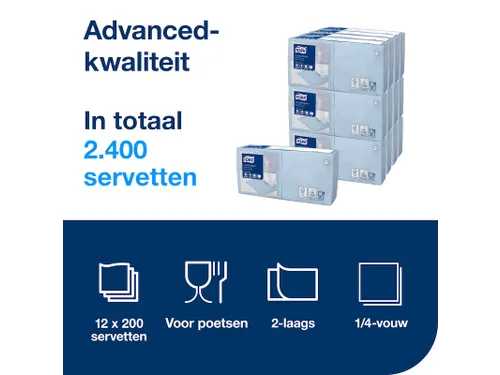 Tork 477837 Cocktailservet Advanced Lichtblauw 24x24cm