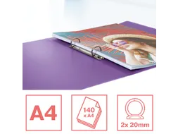 Colour'Breeze ringmap, 2 ringen, PP, ft A4, met soepele kaft Lavendel