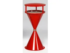 Staande Asbak Met Overkapping Ronde Voet Rood