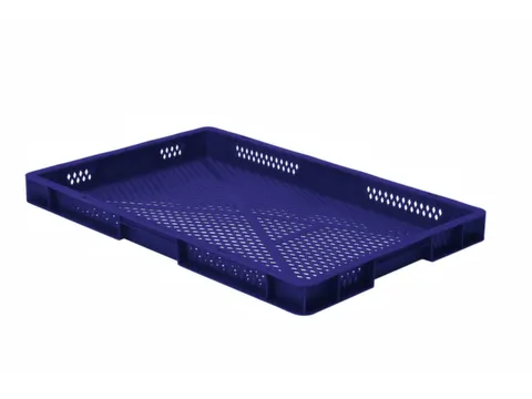 Euronorm-stapelbak 9.5l 50x600x400mm Wanden/bodem Opengewerkt Blauw