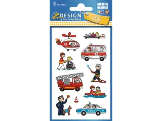 papieretiket Z-design Kids pakje a 3 vel brandweer/politie - 1