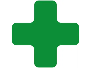 plaksymbool,plus,markering HxB 150x150mm,polycarbonaat,groen - 1