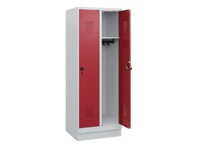 schoollocker,HxBxD 1630x600x500mm,2vak,vak B 300mm,draaigrendel,sokkel
