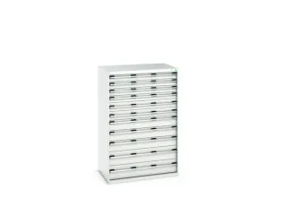 ladekast HxBxD 1600x1050x750mm 11laden RAL7035 front RAL7035 - 8