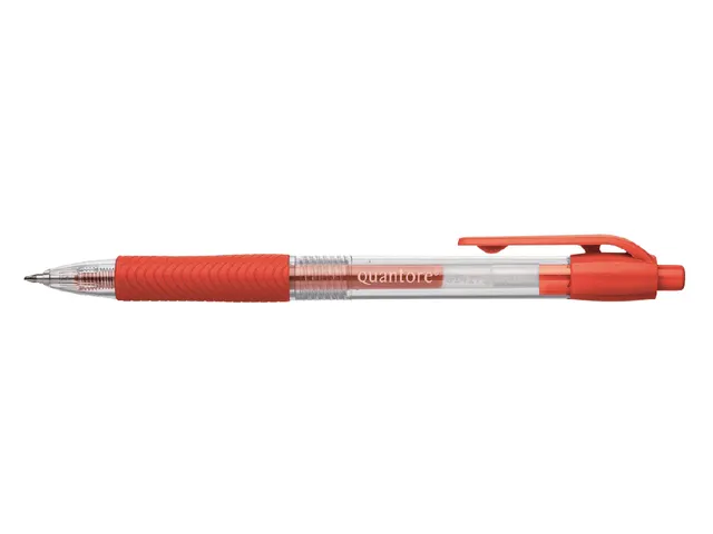 Gelschrijver Quantore Grip met drukknop 0.7mm Rood