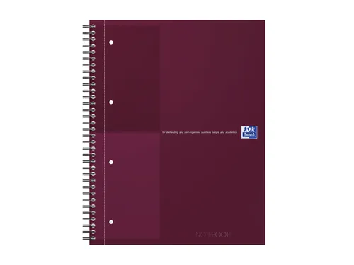 Spiraalblok Oxford International Notebook A4+ lijn Rood