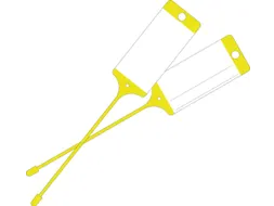 Goederenlabel PP geel blanco gelijnd