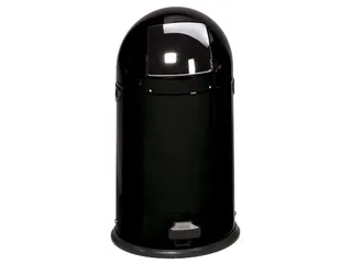 Push & Kick Afvalbak Staalplaat 33 Liter 690x375mm Met Pedaal Zwart - 1