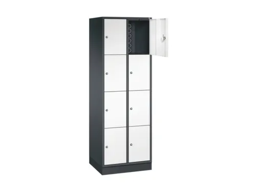 lockerkast,HxBxD 1950x620x500mm,2x4vakken,cil.-slot,sokkel