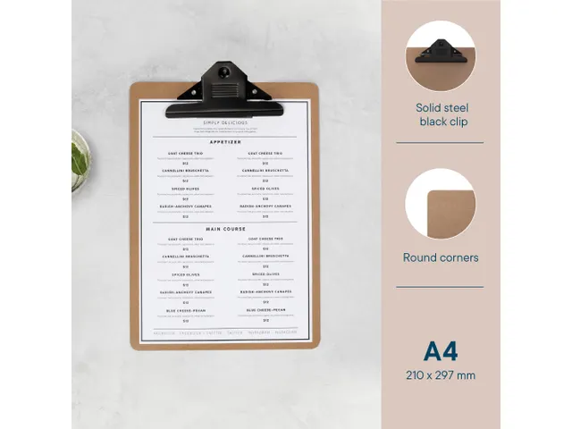 Europel Klembord A4 MDF Staand Hout