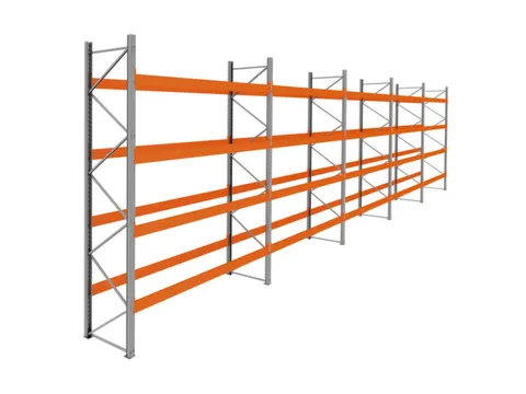 palletstelling,basis+4xaanbouw,HxBxD 4620x18600x1100mm,vakl. 3400kg