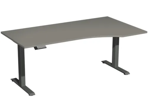 In hoogte verstelbaar bureau in vrije vorm,HxBxD 630-1280x1800x1000mm