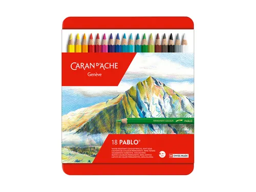 Kleurpotloden Caran d'Ache Pablo assorti blik à 18stuks