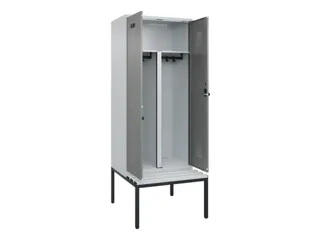 PBM-locker met bank,HxBxD 2120x800x815mm,2vak,vak B 400mm,draaigrendel - 1