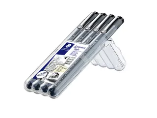 Fineliner Staedtler Pigment 308 Zwart Set 4stuks 0.1-0.7mm - 3