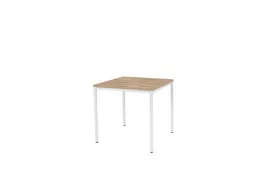 Domino Basic Tafel Vaste Hoogte 80x80 honey castello 25mm wit 4-poots