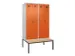 locker met bank,voor scheiding van kleding,HxBxD 2120x1200x815mm,4vak