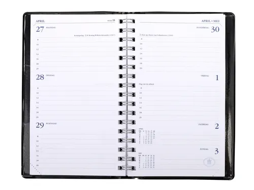 Agenda 2027 Ryam Memoplan 7 Suprema ringplastic 7dagen/2pagina's zwart