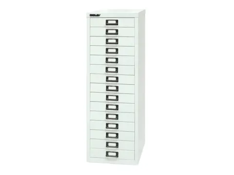 kantoor-ladekast HxBxD 860x279x380mm 15 laden romp verkeerswit staal