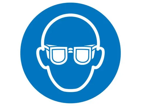 gebodsbord,oogbescherming dragen,sticker,folie,Ø 100mm