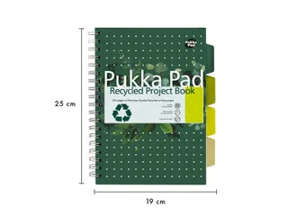 Projectboek Pukka Pad Recycled B5 lijn 4-tabs 200 pagina's 80gr groen - 4