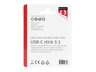 USB stick 3.1 Quantore USB-C 64GB zilver - 3