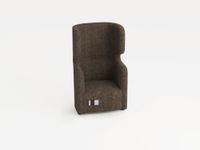 fauteuil 1-zits geluidabsorberend stof bruingrijs HxBxD 1330x860x760mm