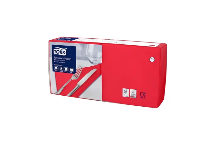 Tork 477861 Soft Lunchservet Advanced Rood 33x33cm