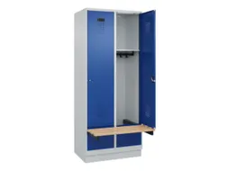 locker met bank,HxBxD 1950x800x815mm,2vak,vak B 400mm,cilinderslot