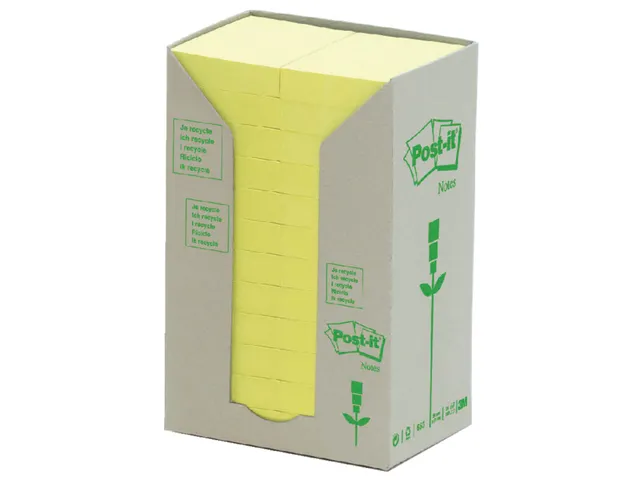 Memoblok 3M Post-it 653 38x51mm recycled geel