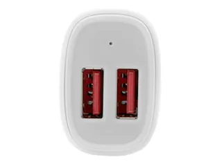 Dubbele USB autolader dual USB 24W/4.8A 2 poorts wit - 2