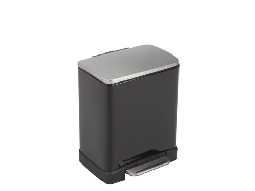 E-cube Pedaalemmer 12 Liter Eko Zwart Rvs